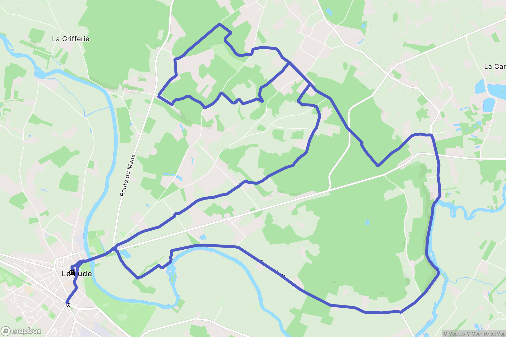 Le Lude : carte du parcours de randonnée - France