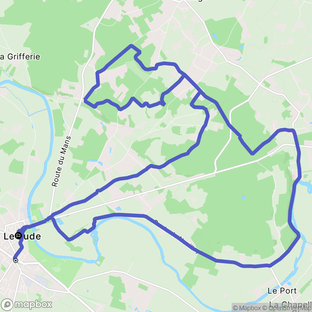 Le Lude : carte du parcours de randonnée - France