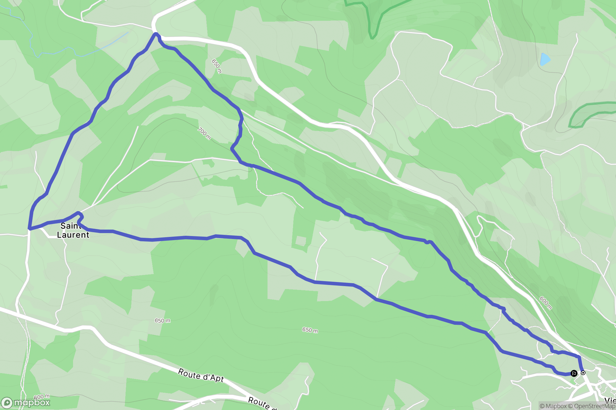 Viens : carte du parcours de randonnée - France