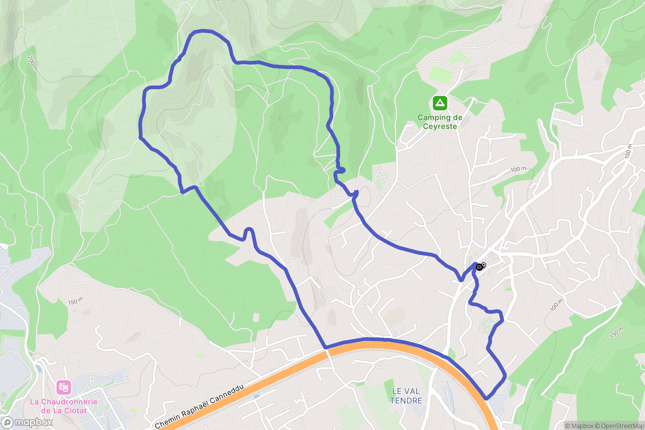 Ceyreste : carte du parcours de randonnée - France