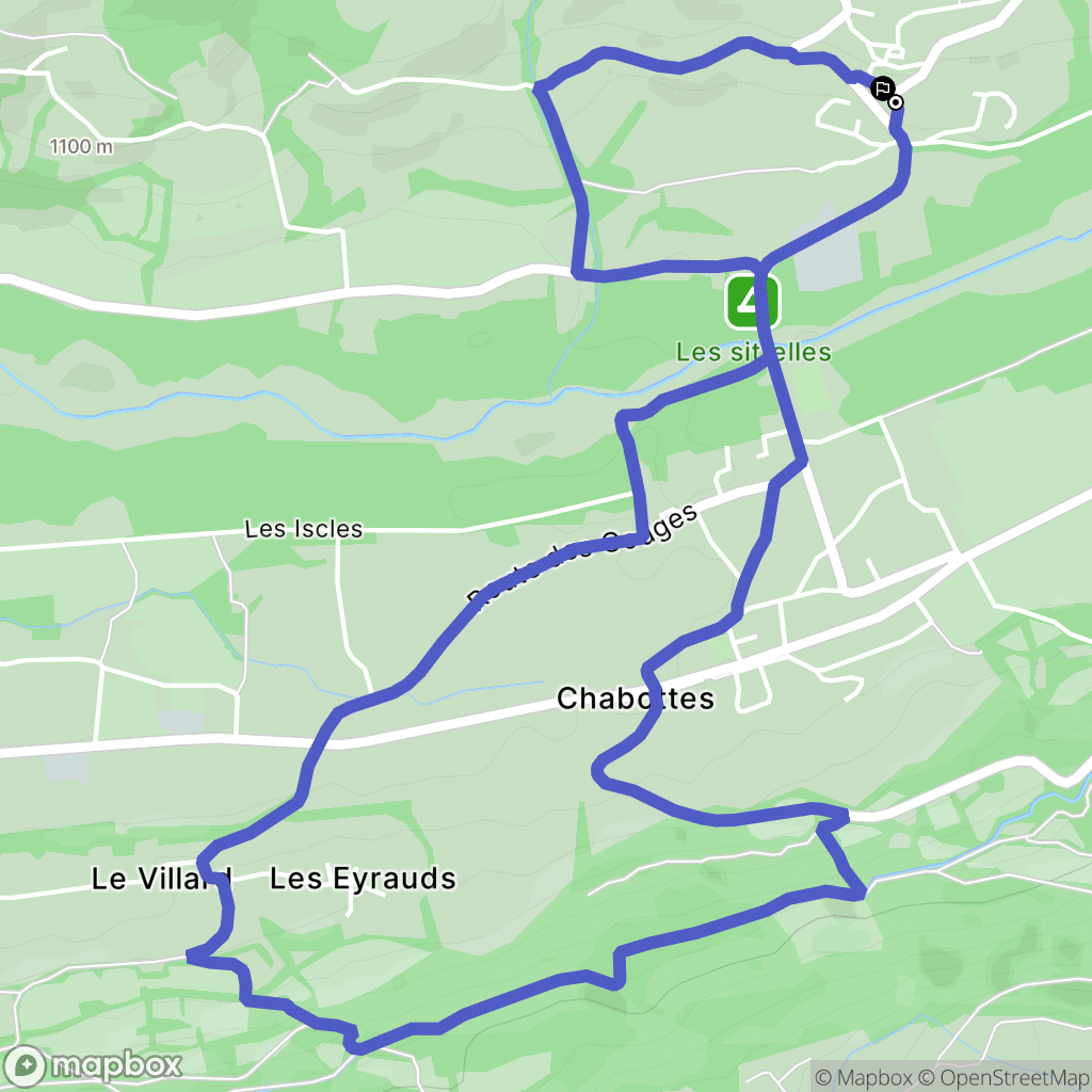 Chabottes : carte du parcours de randonnée - France