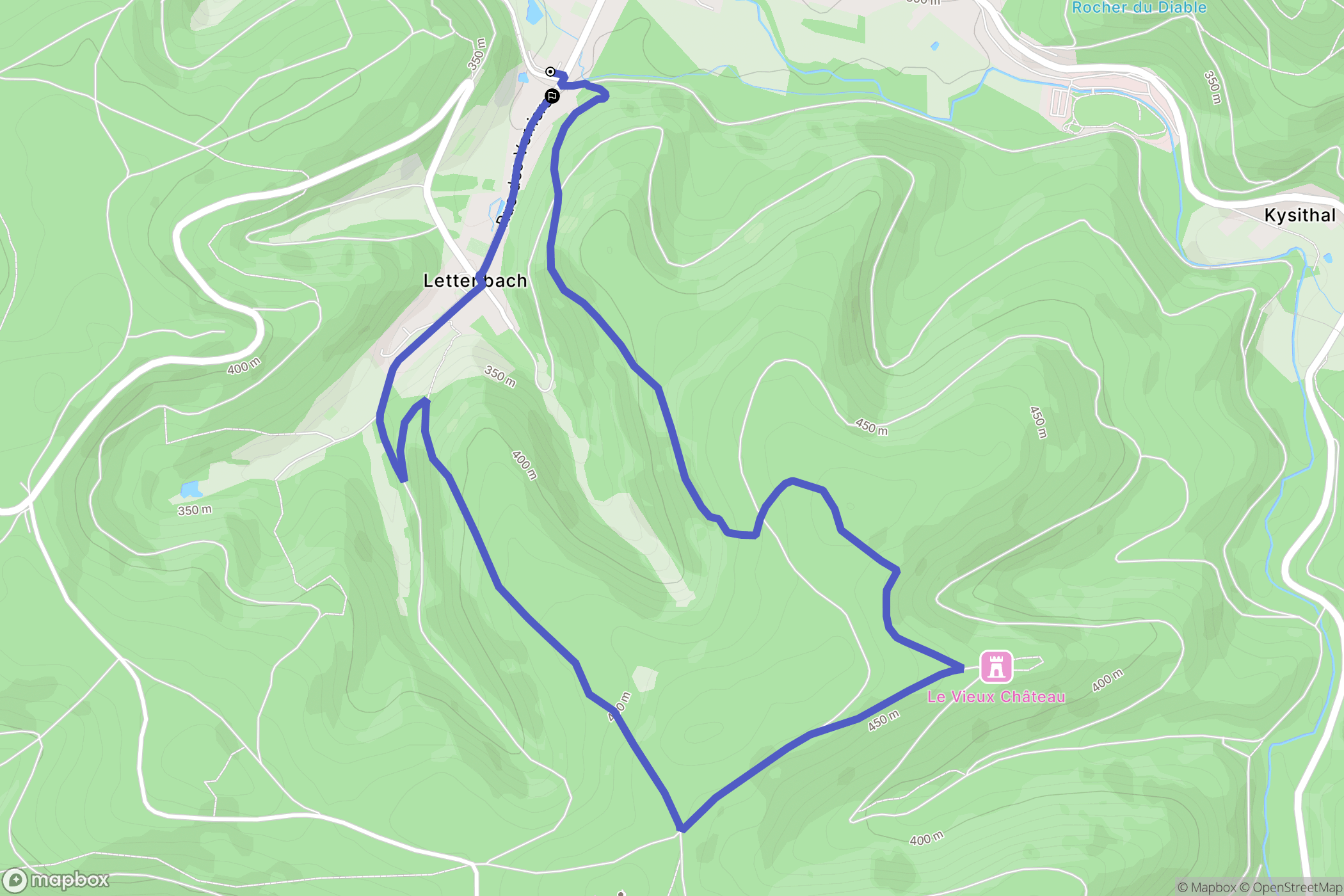 Saint-Quirin : carte du parcours de randonnée - France