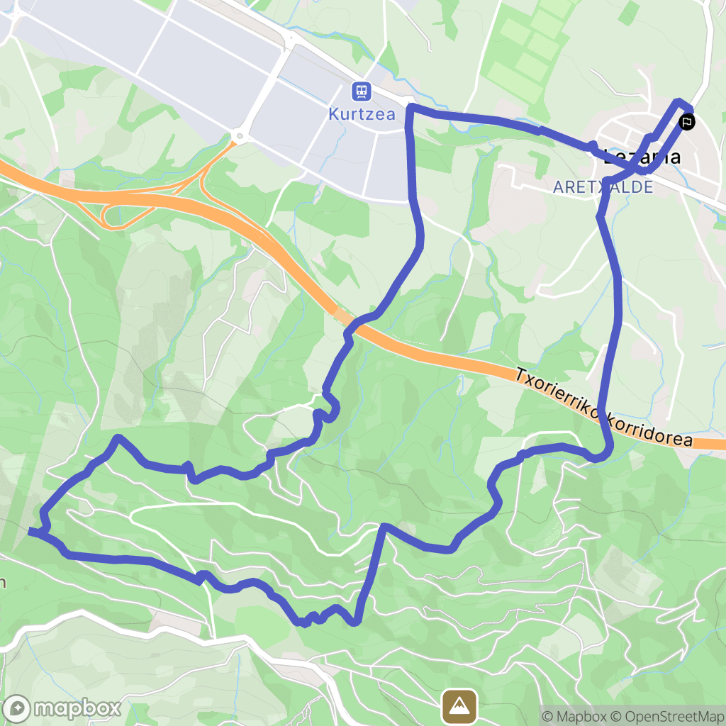 Garaioltza : carte du parcours de randonnée - Spain