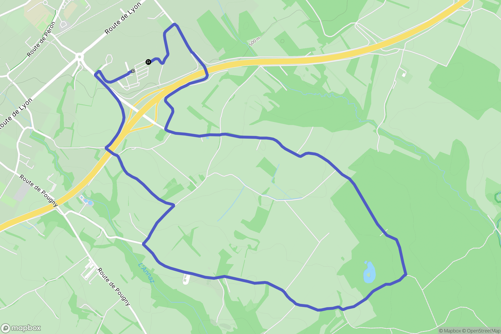 Péron : carte du parcours de randonnée - France