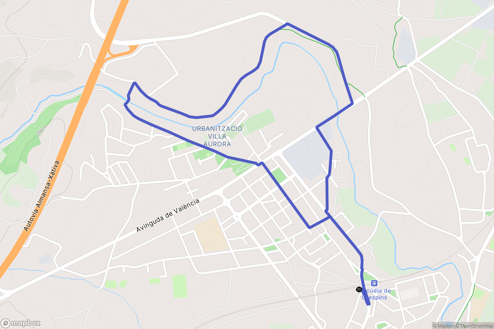 Canals : carte du parcours de randonnée - Spain
