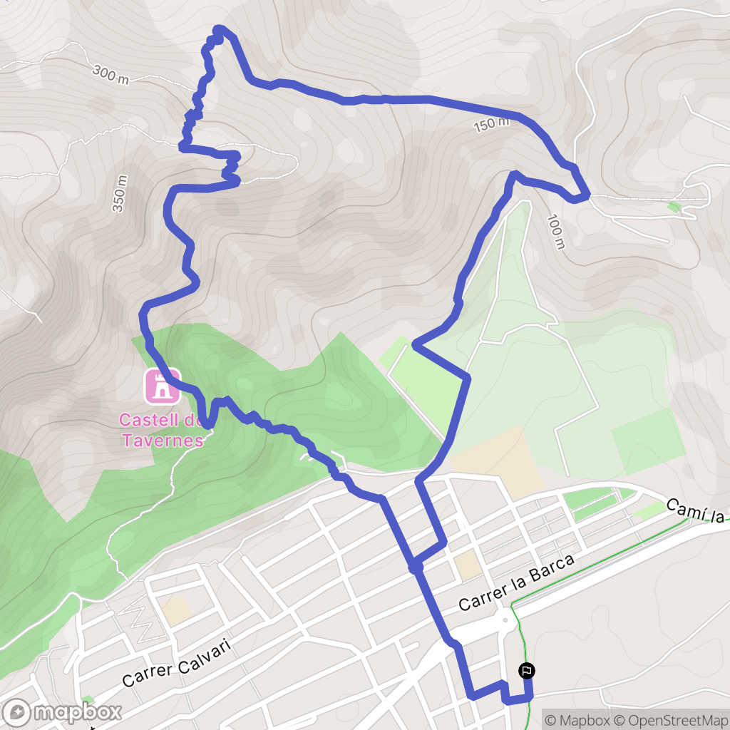Tavernes de la Valldigna : carte du parcours de randonnée - Spain