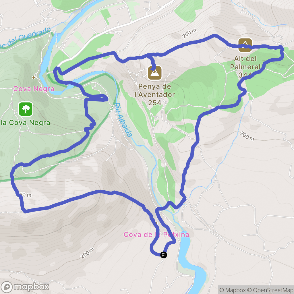 Bellús : carte du parcours de randonnée - Spain