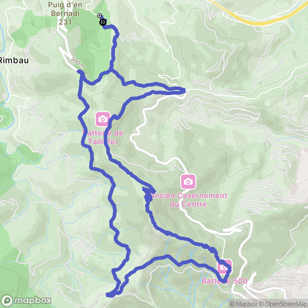 Collioure : carte du parcours de randonnée - France