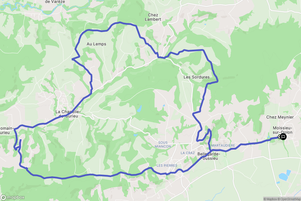 Moissieu-sur-Dolon : carte du parcours de randonnée - France