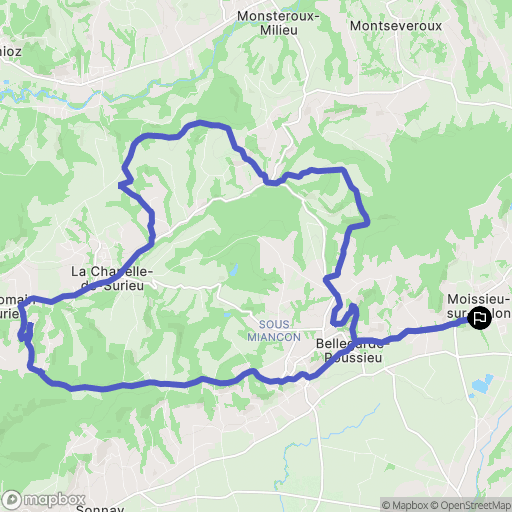 Moissieu-sur-Dolon : carte du parcours de randonnée - France