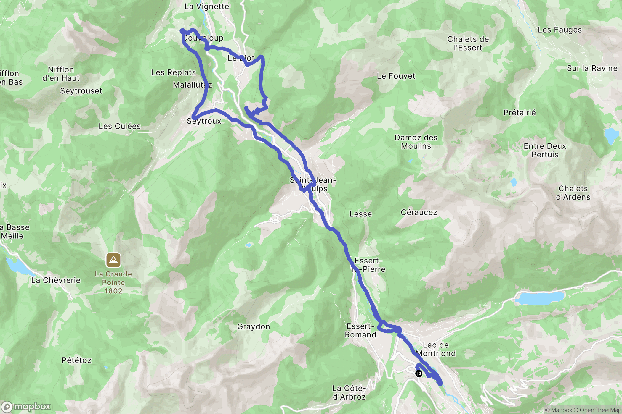 Morzine : carte du parcours de randonnée - France