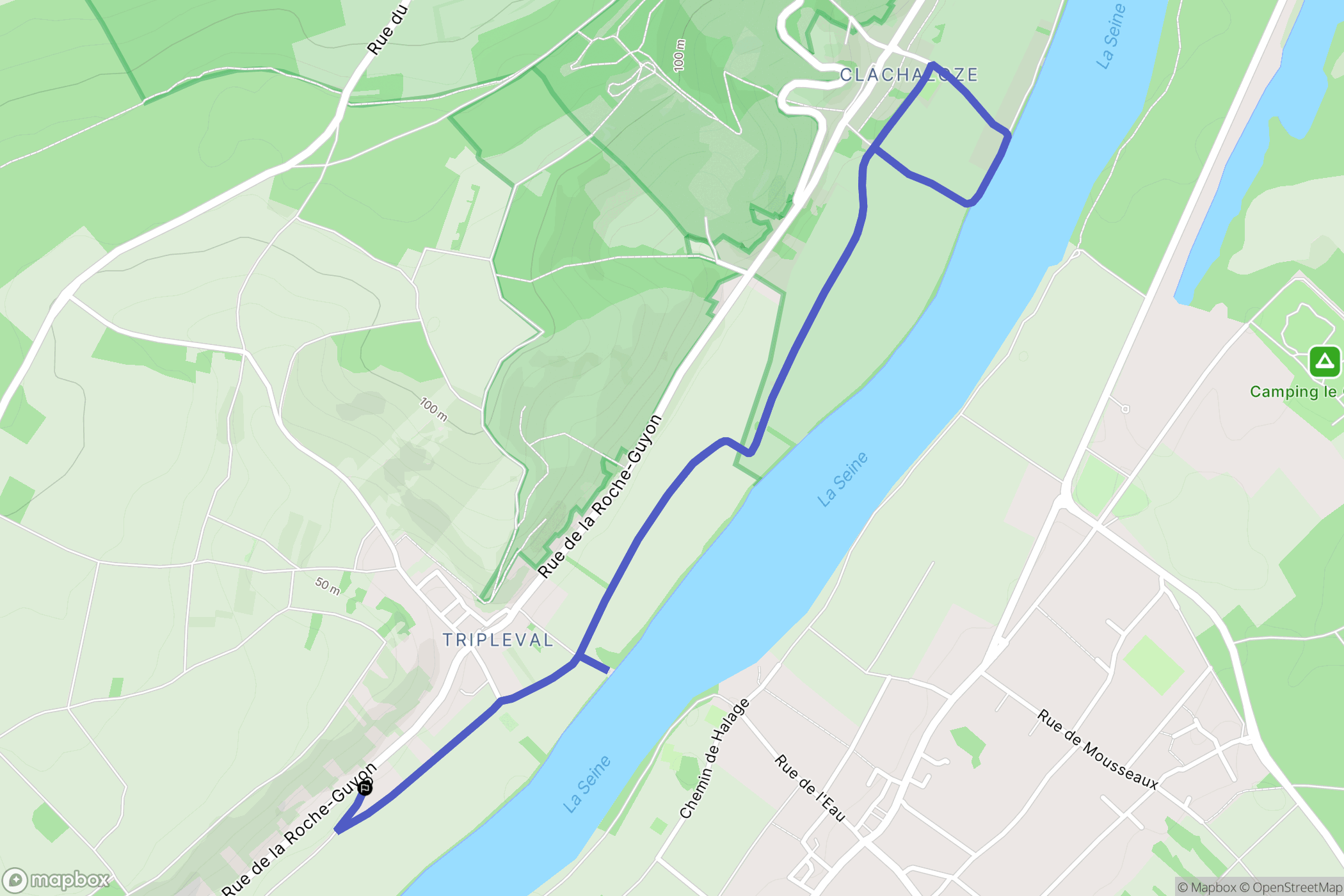 Bennecourt : carte du parcours de randonnée - France