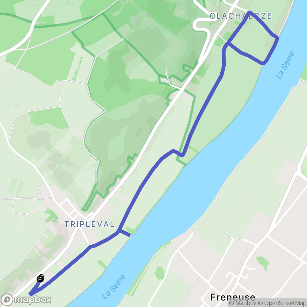 Bennecourt : carte du parcours de randonnée - France