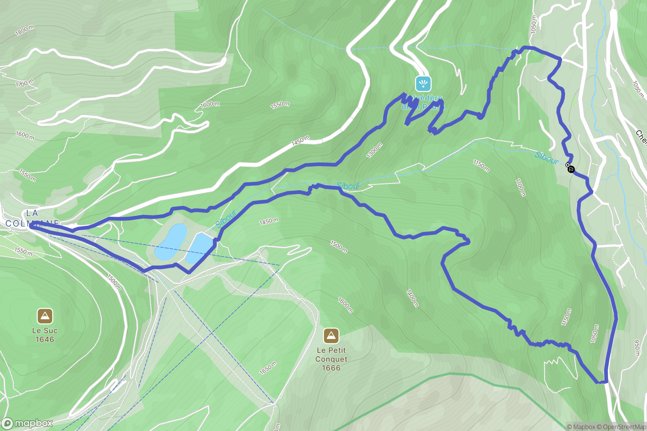 Saint-Martin-Vésubie : carte du parcours de randonnée - France