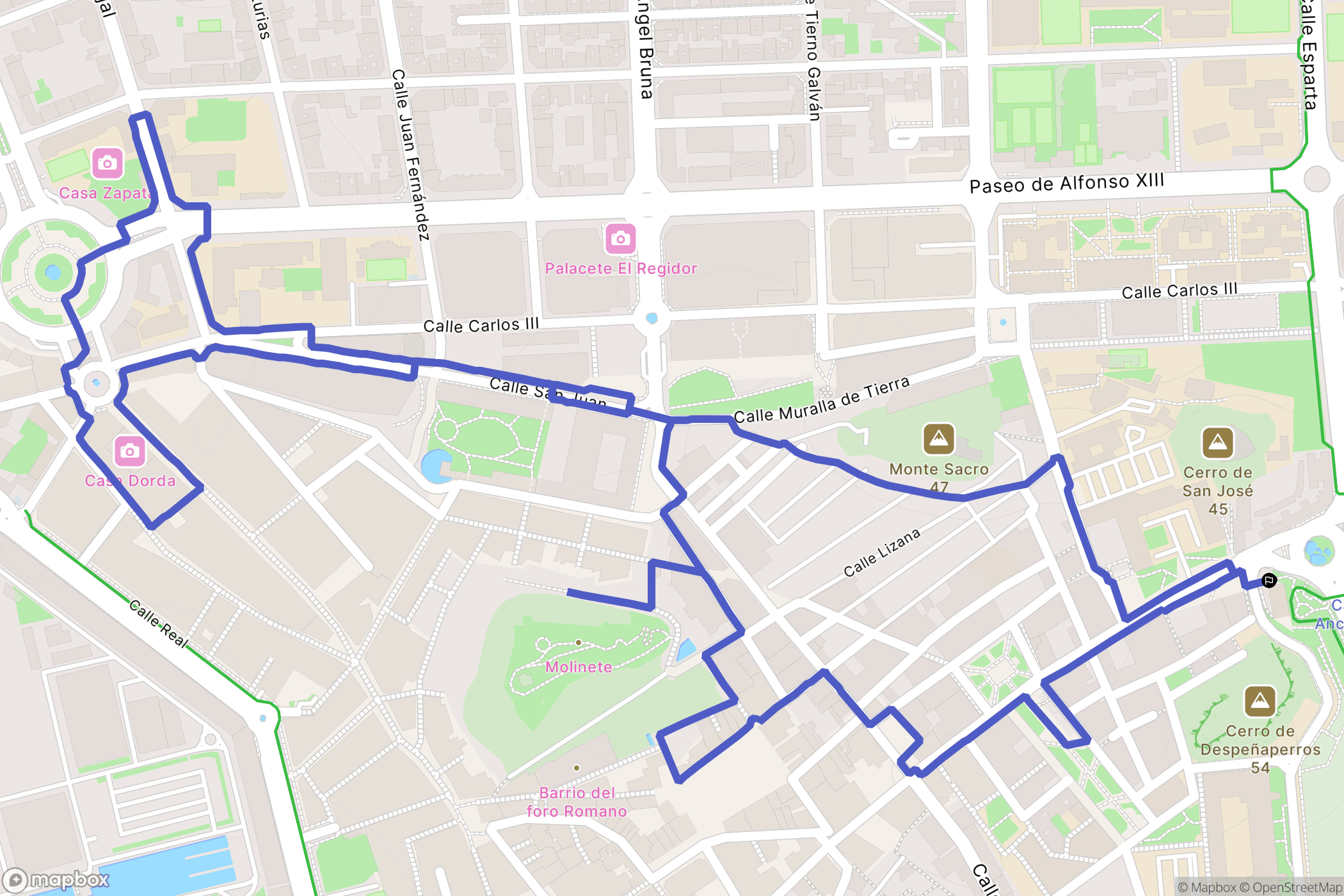 Cartagena : carte du parcours de randonnée - Spain