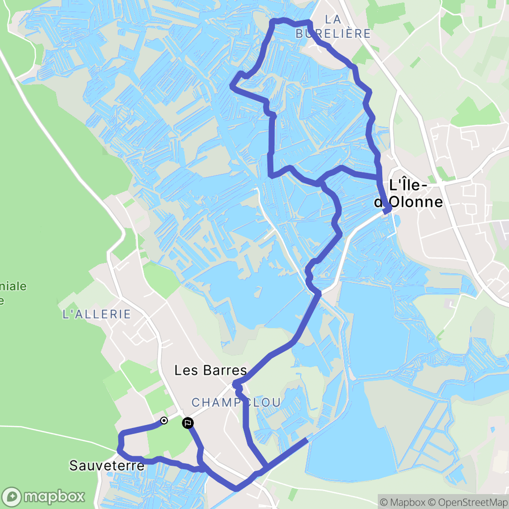 Les Sables-d'Olonne : carte du parcours de randonnée - France