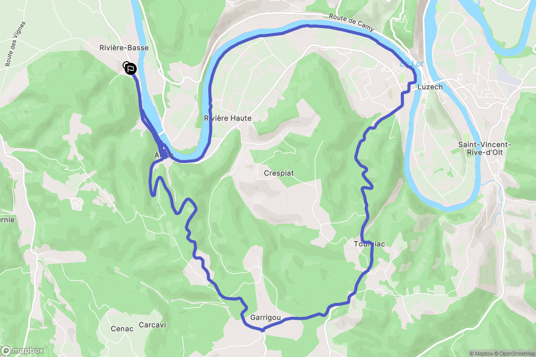 Albas : carte du parcours de randonnée - France