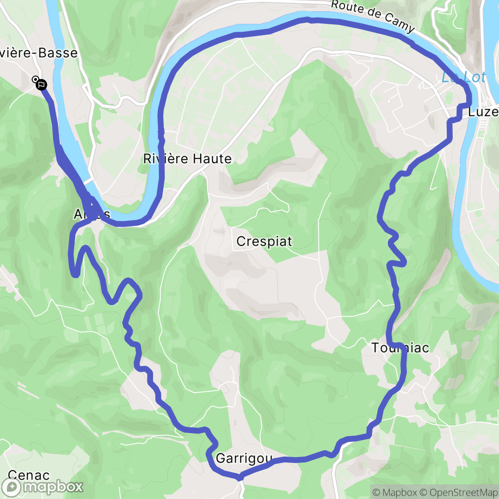 Albas : carte du parcours de randonnée - France