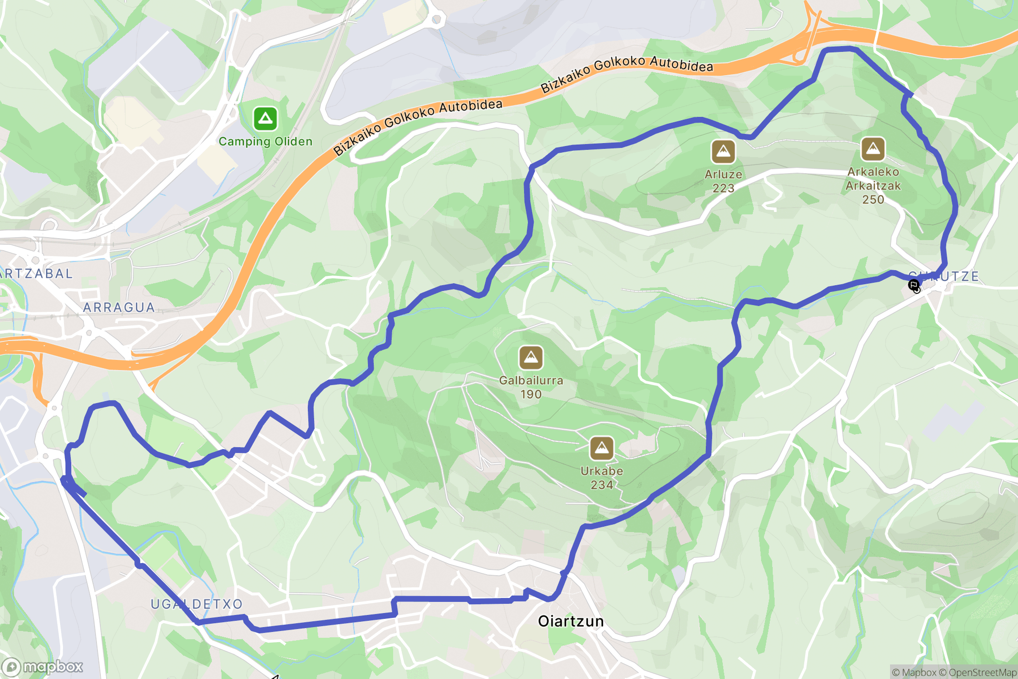  : carte du parcours de randonnée - Spain
