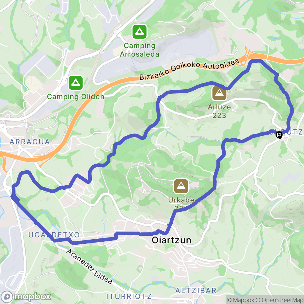  : carte du parcours de randonnée - Spain