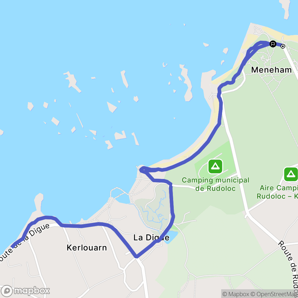 Kerlouan : carte du parcours de randonnée - France