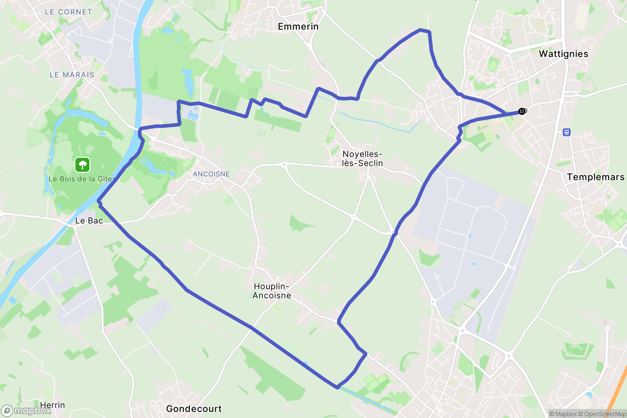 Wattignies : carte du parcours de randonnée - France