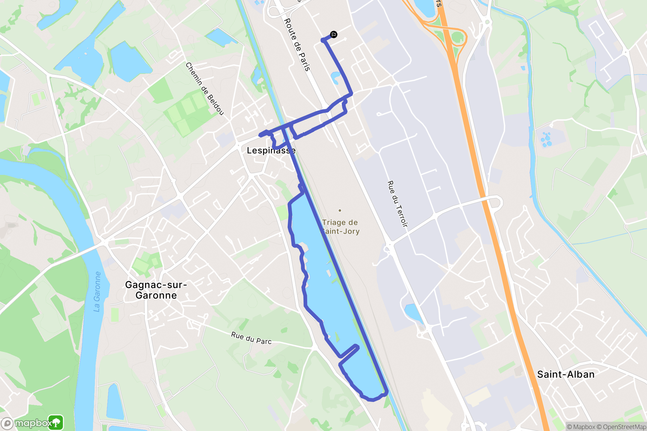 Lespinasse : carte du parcours de randonnée - France