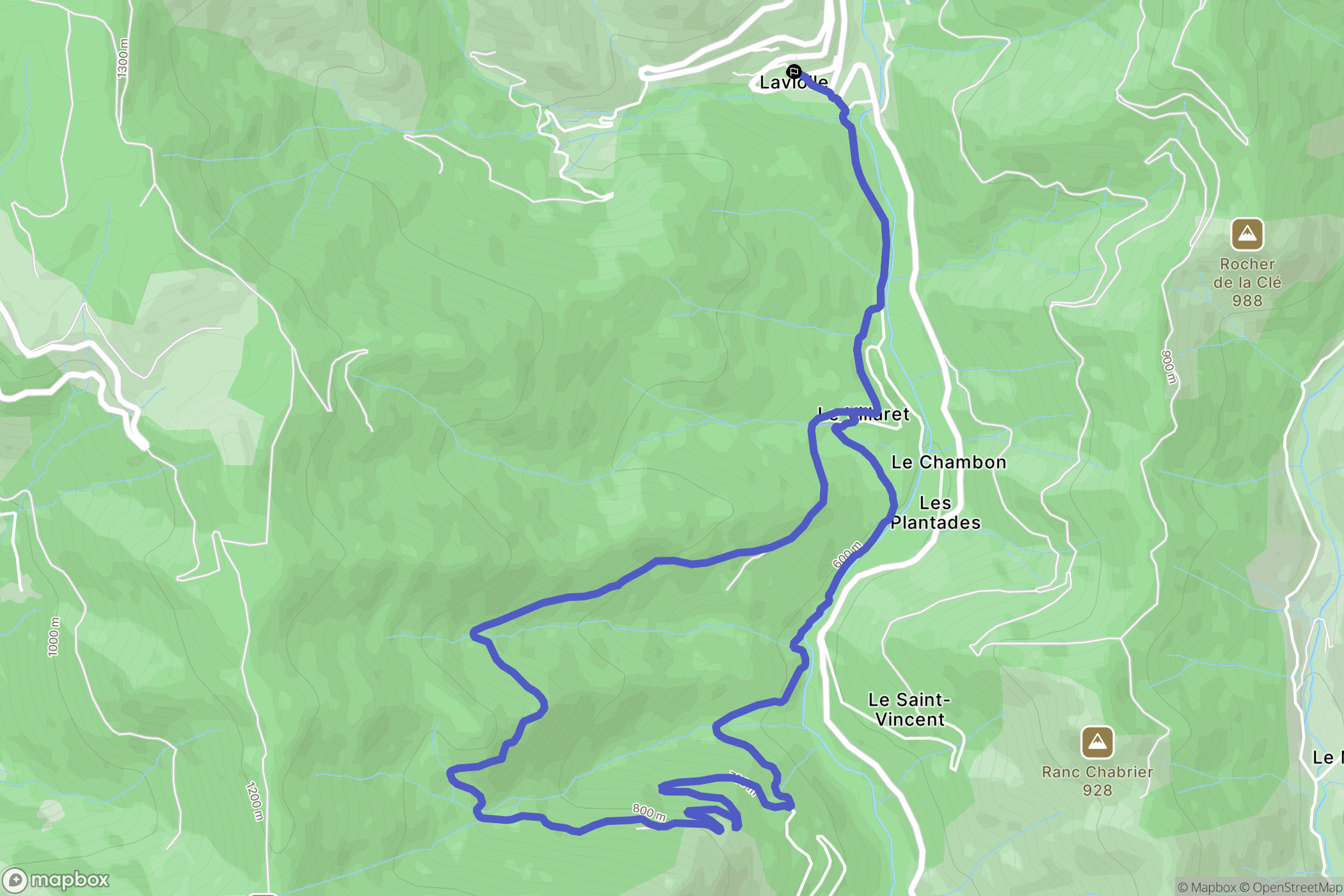 Laviolle : carte du parcours de randonnée - France