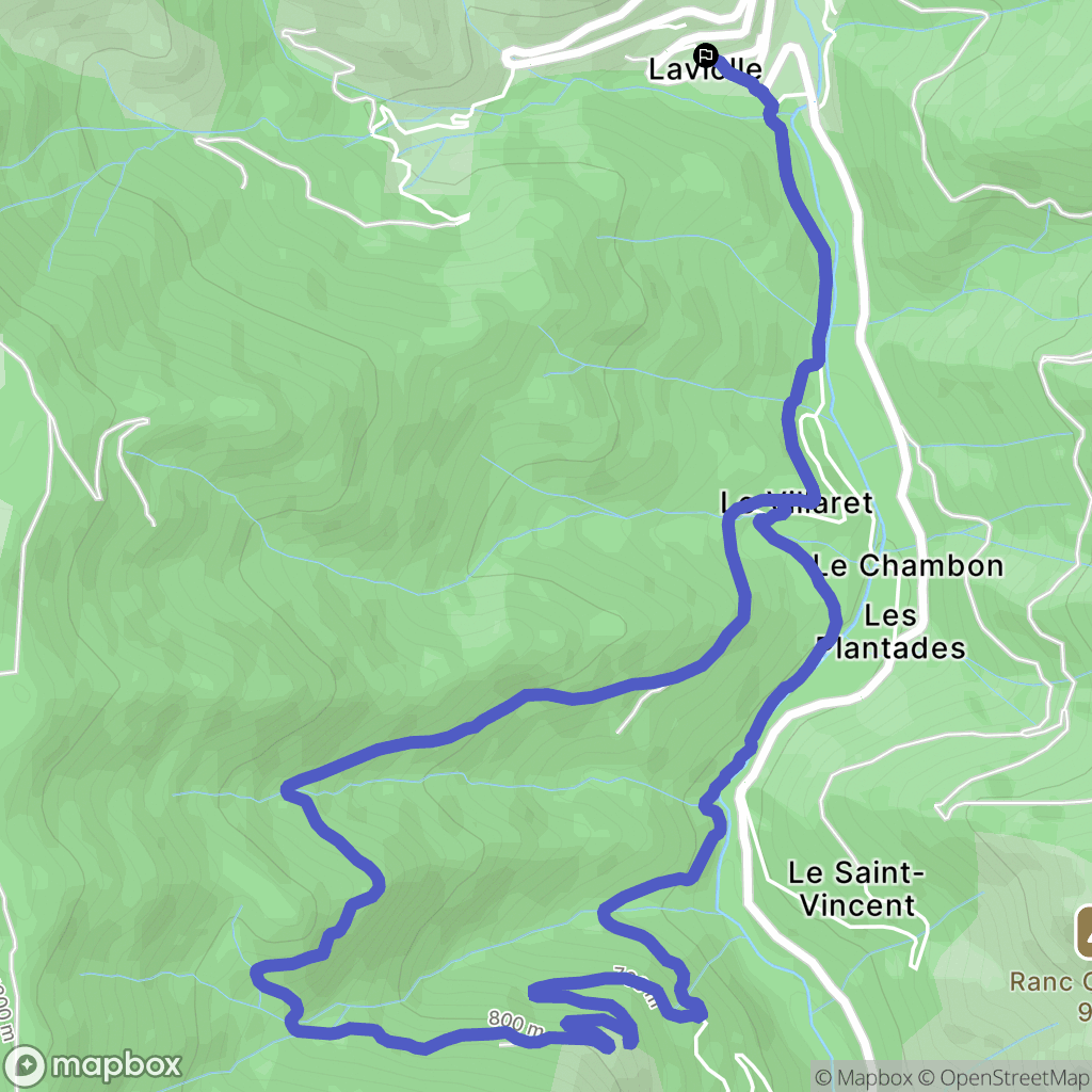 Laviolle : carte du parcours de randonnée - France