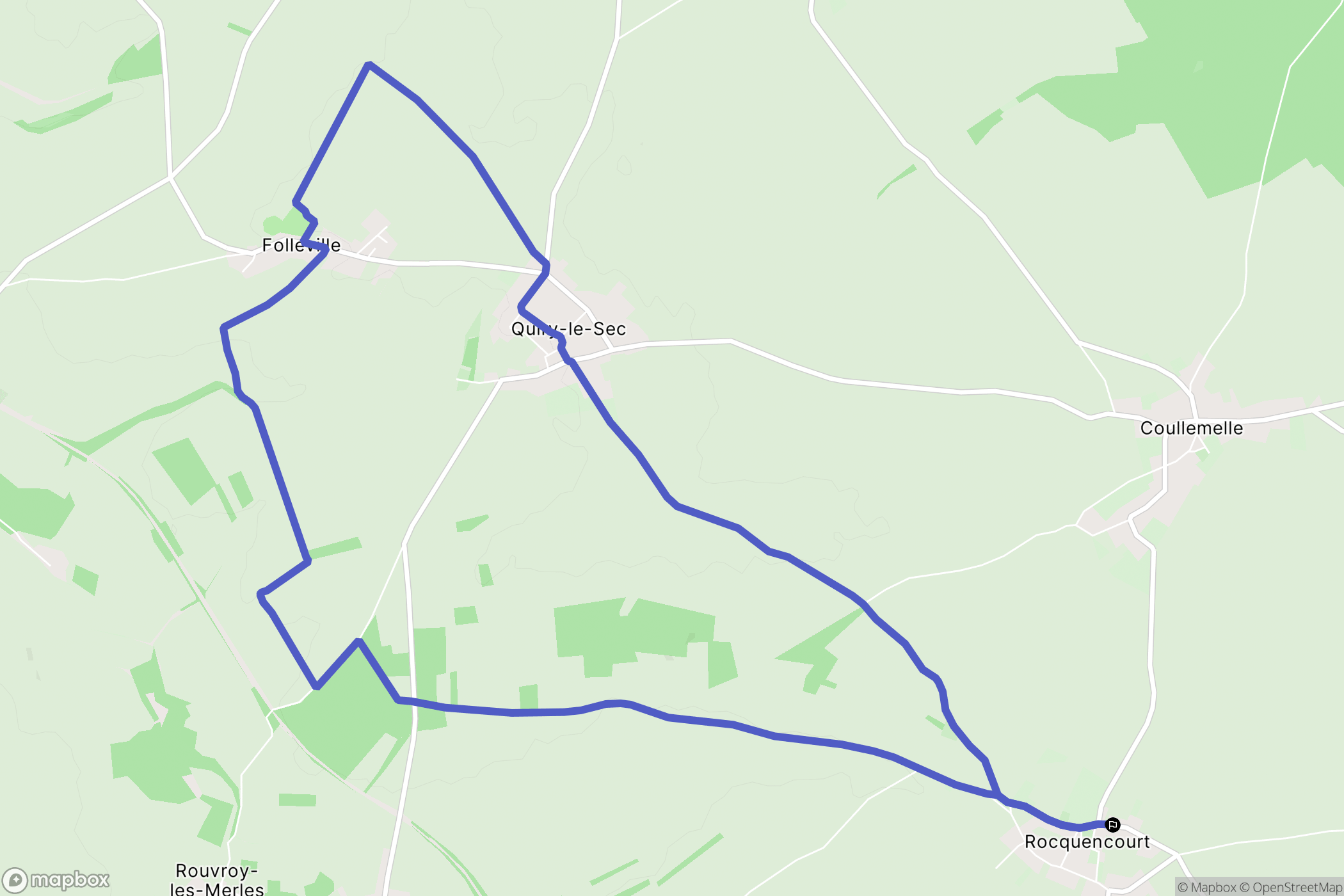 Rocquencourt : carte du parcours de randonnée - France