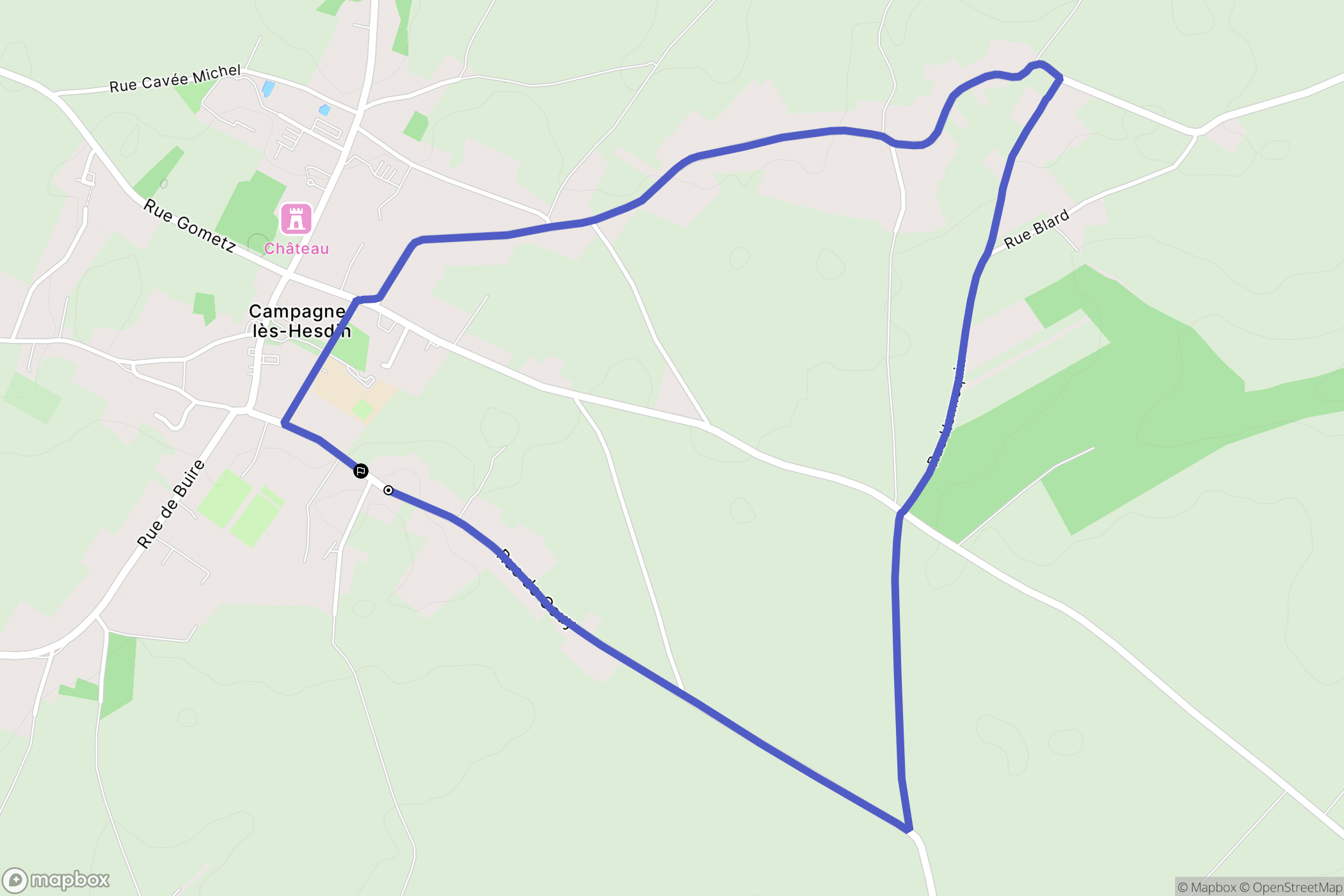 Campagne-lès-Hesdin : carte du parcours de randonnée - France