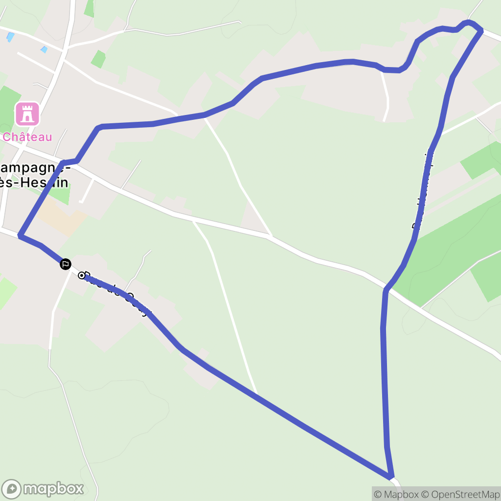 Campagne-lès-Hesdin : carte du parcours de randonnée - France