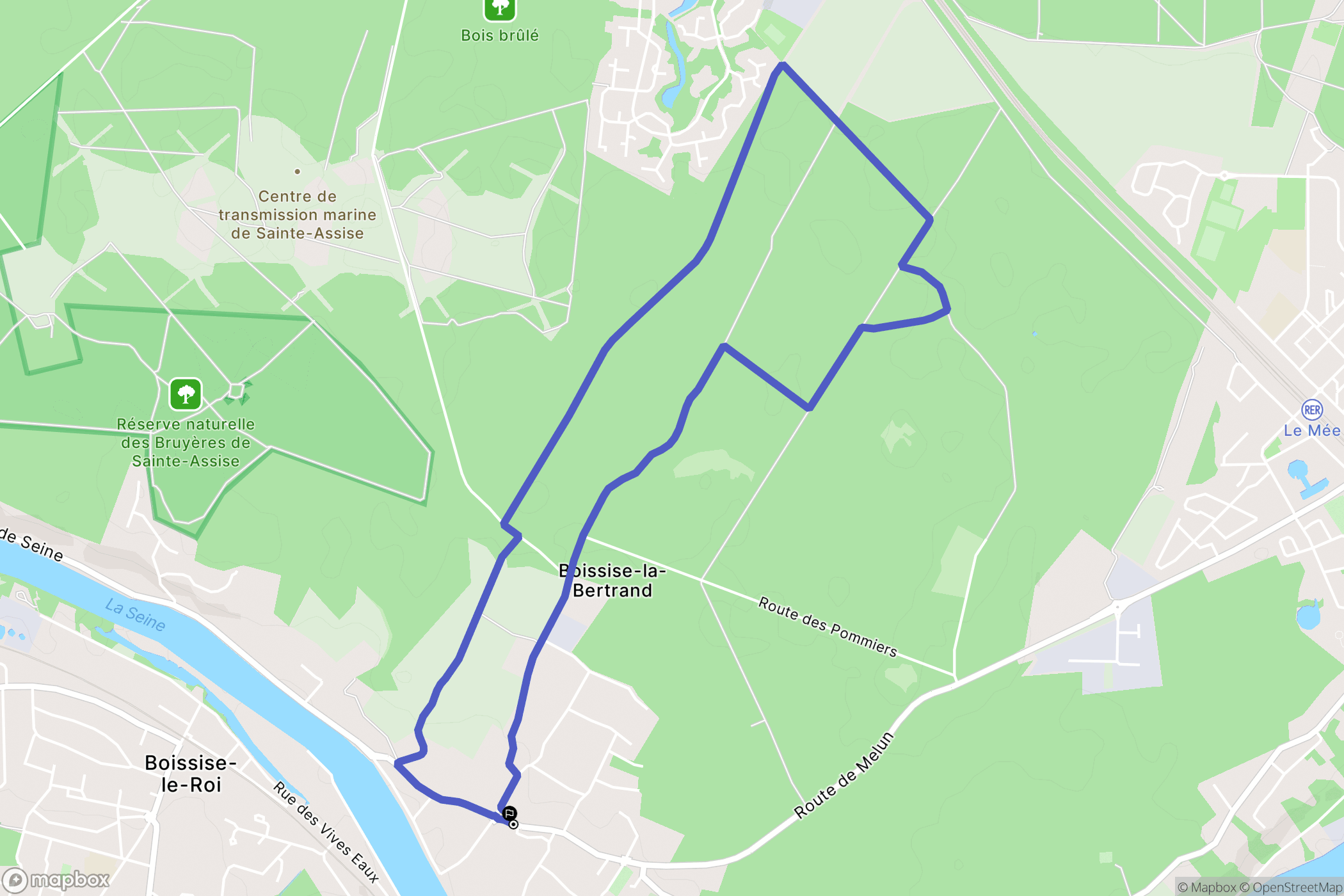 Boissise-la-Bertrand : carte du parcours de randonnée - France