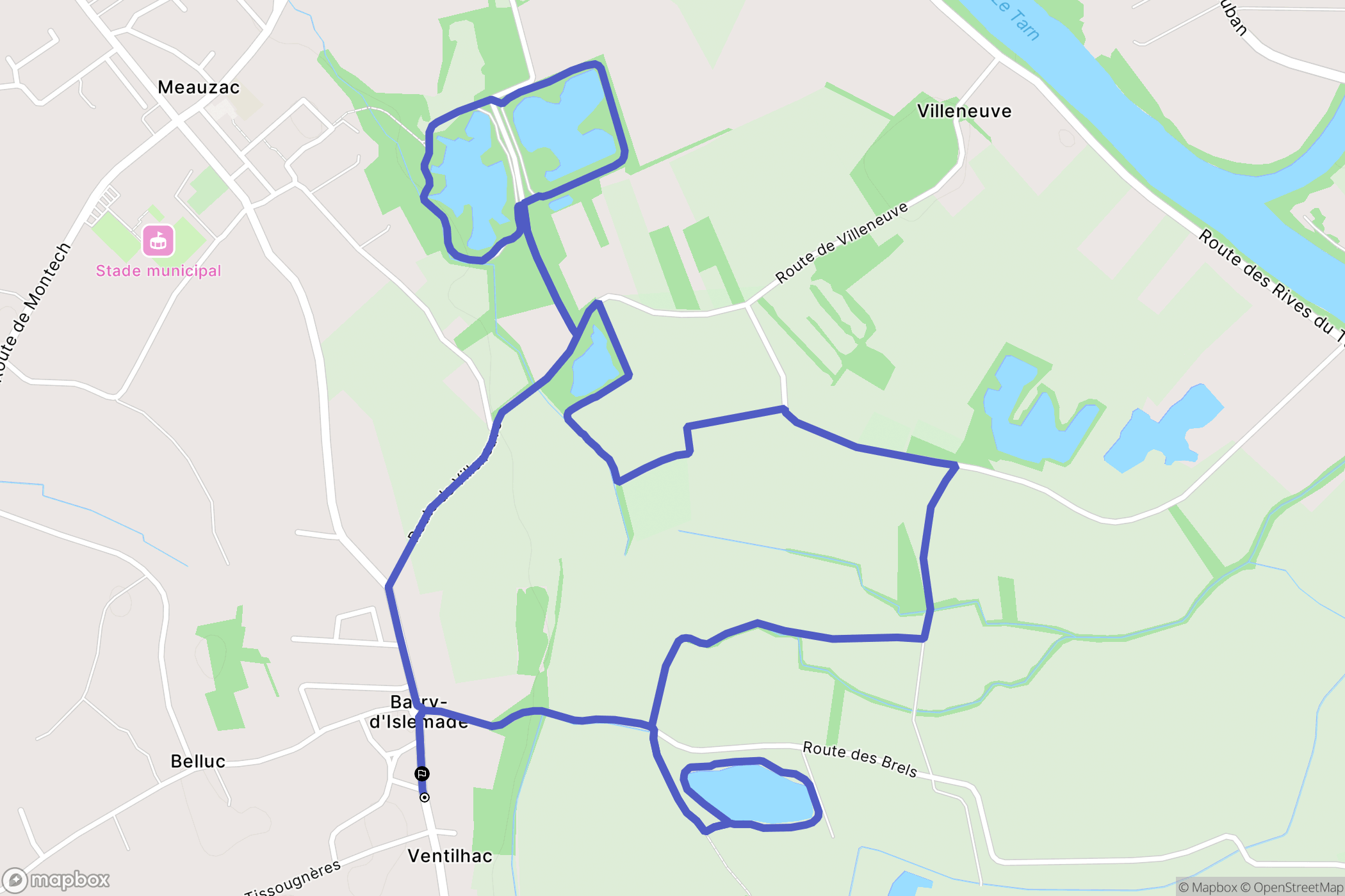 Barry-d'Islemade : carte du parcours de randonnée - France