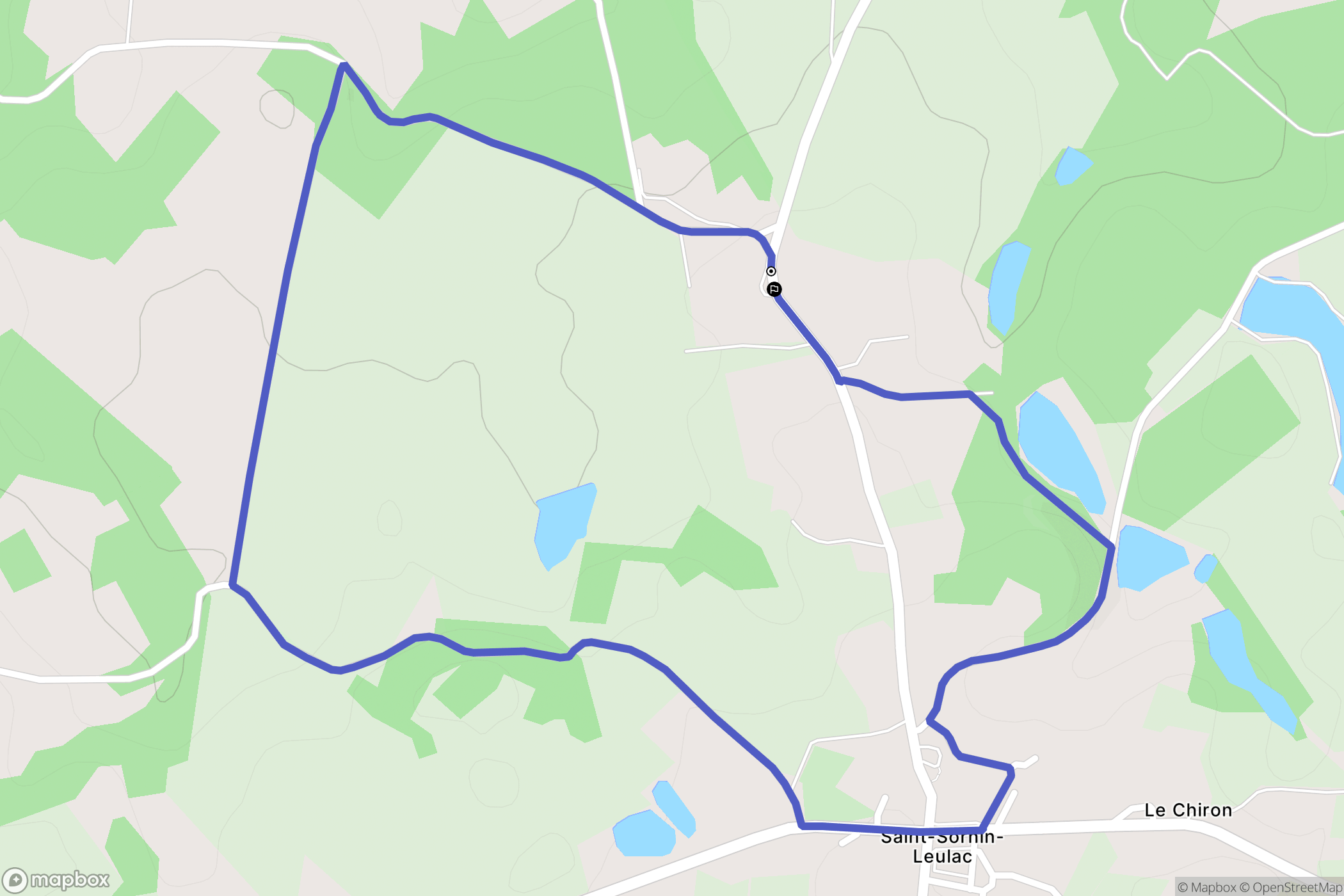 Saint-Sornin-Leulac : carte du parcours de randonnée - France