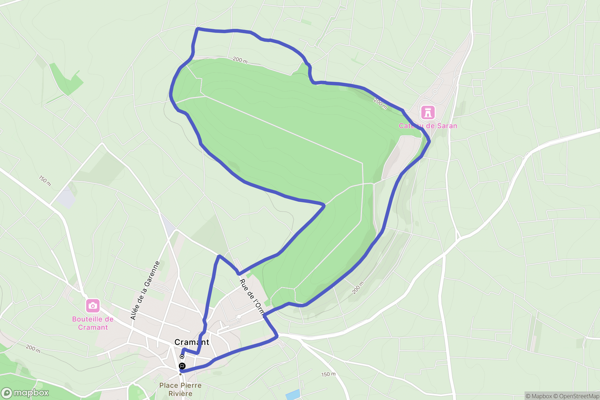 Cramant : carte du parcours de randonnée - France