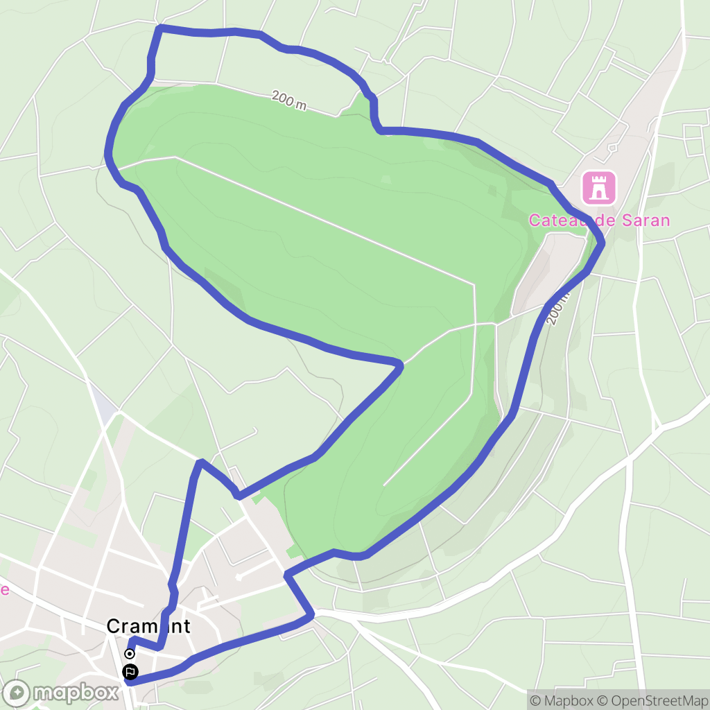 Cramant : carte du parcours de randonnée - France