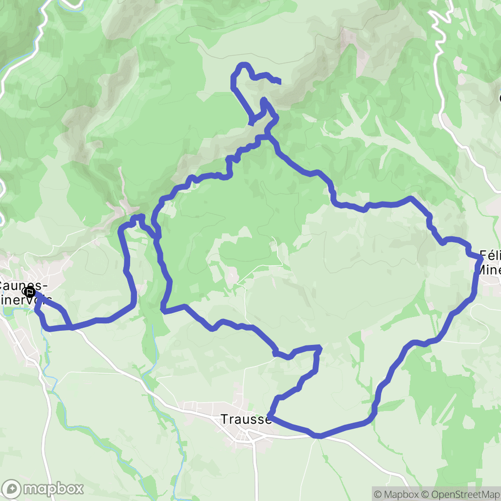 Caunes-Minervois : carte du parcours de randonnée - France