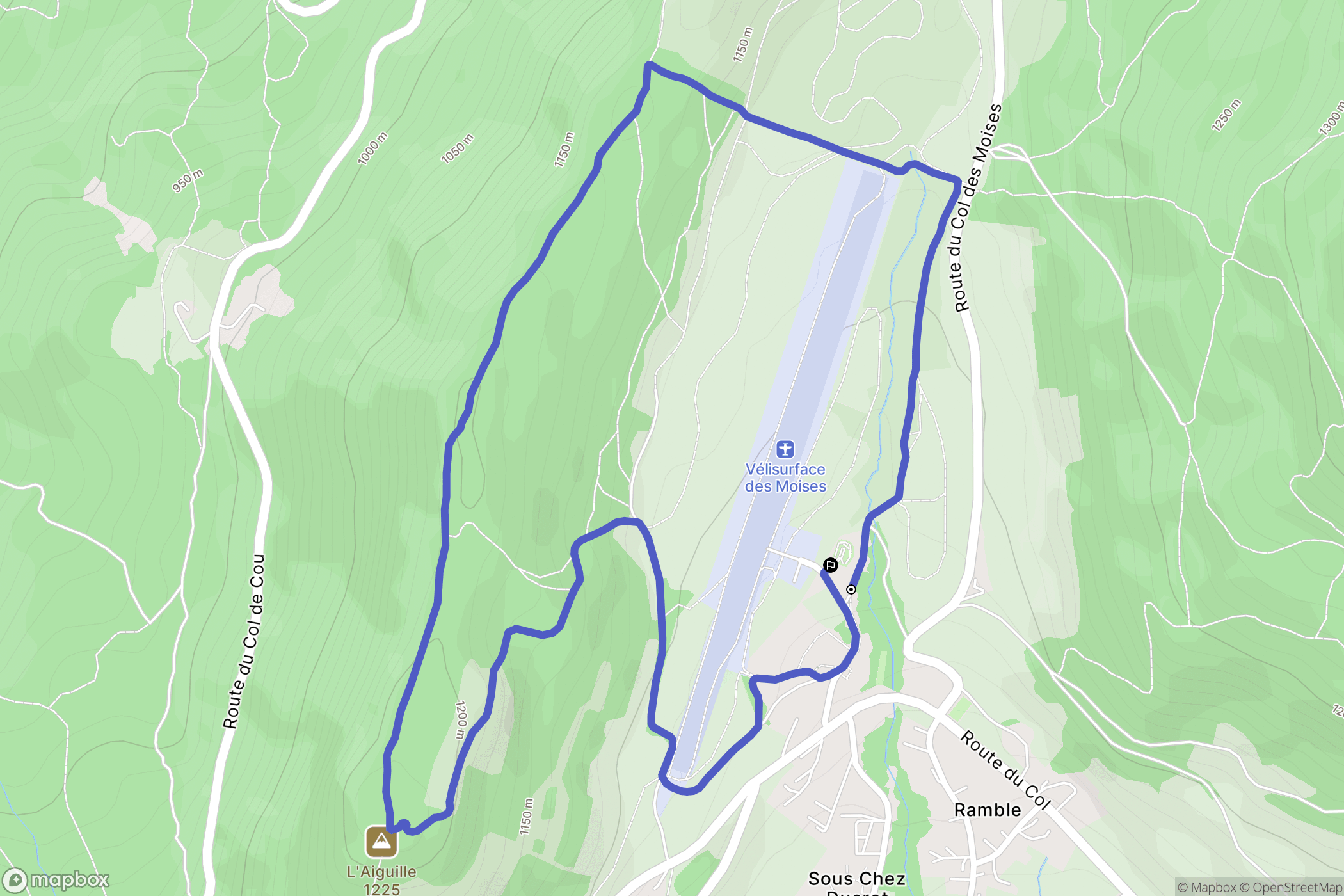 Habère-Poche : carte du parcours de randonnée - France