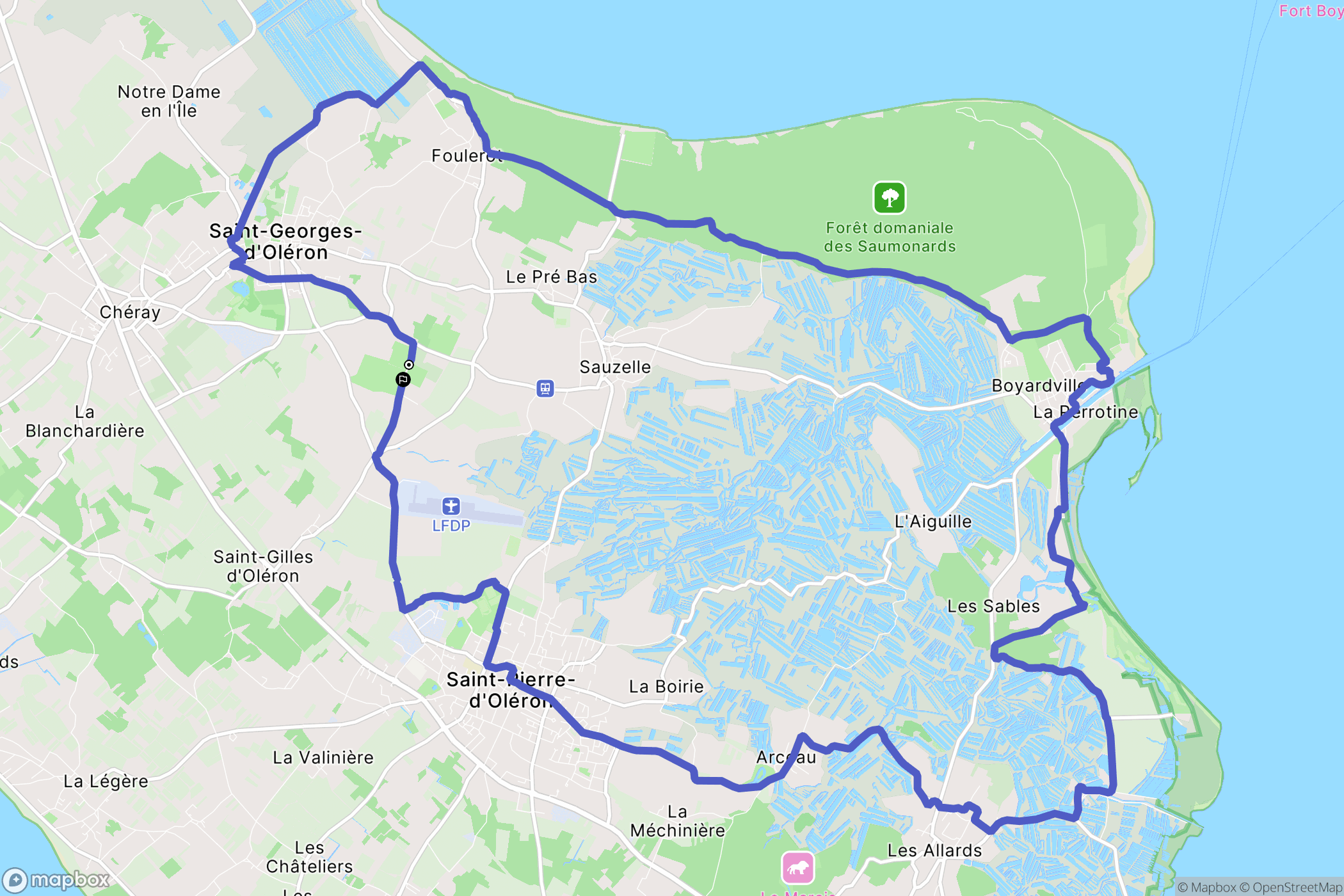 Saint-Georges-d'Oléron : carte du parcours de randonnée - France
