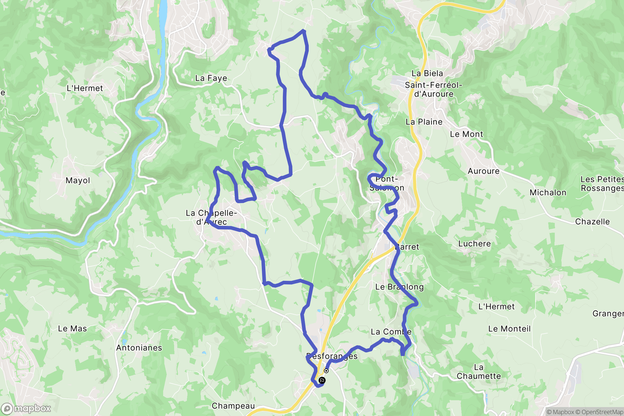 Monistrol-sur-Loire : carte du parcours de randonnée - France