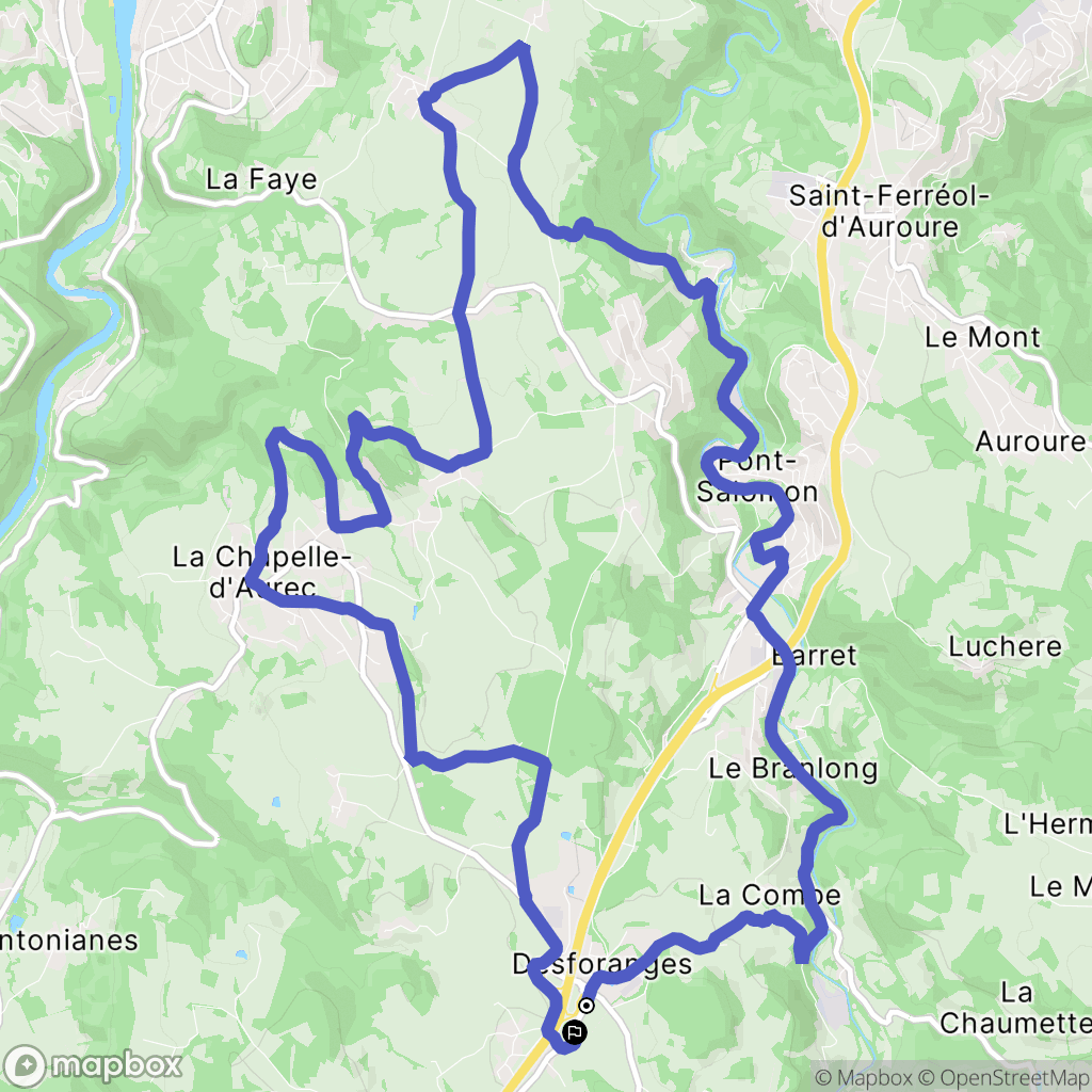 Monistrol-sur-Loire : carte du parcours de randonnée - France