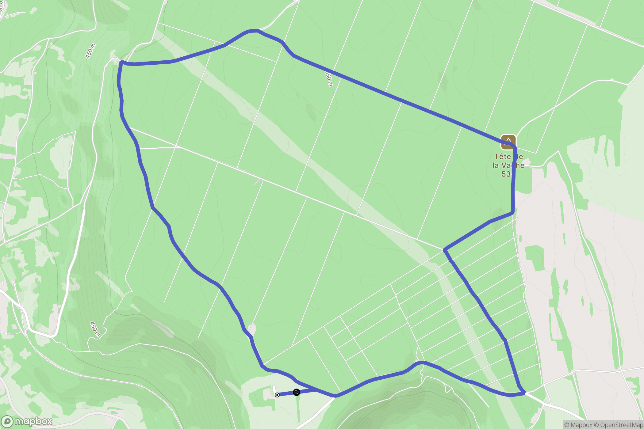 Briod : carte du parcours de randonnée - France