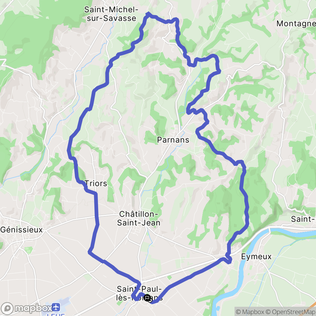Saint-Paul-lès-Romans : carte du parcours de randonnée - France