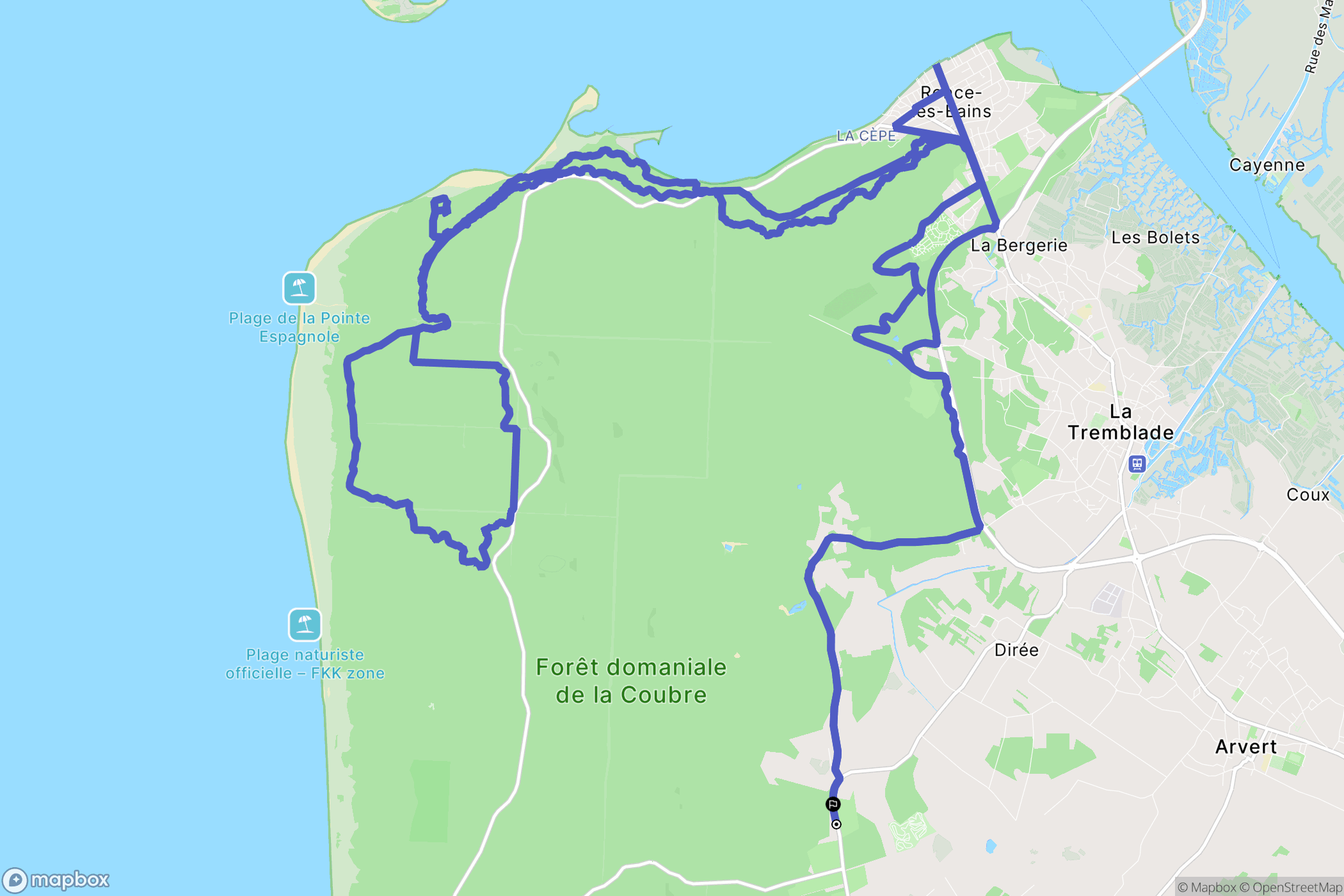 Les Mathes : carte du parcours de randonnée - France