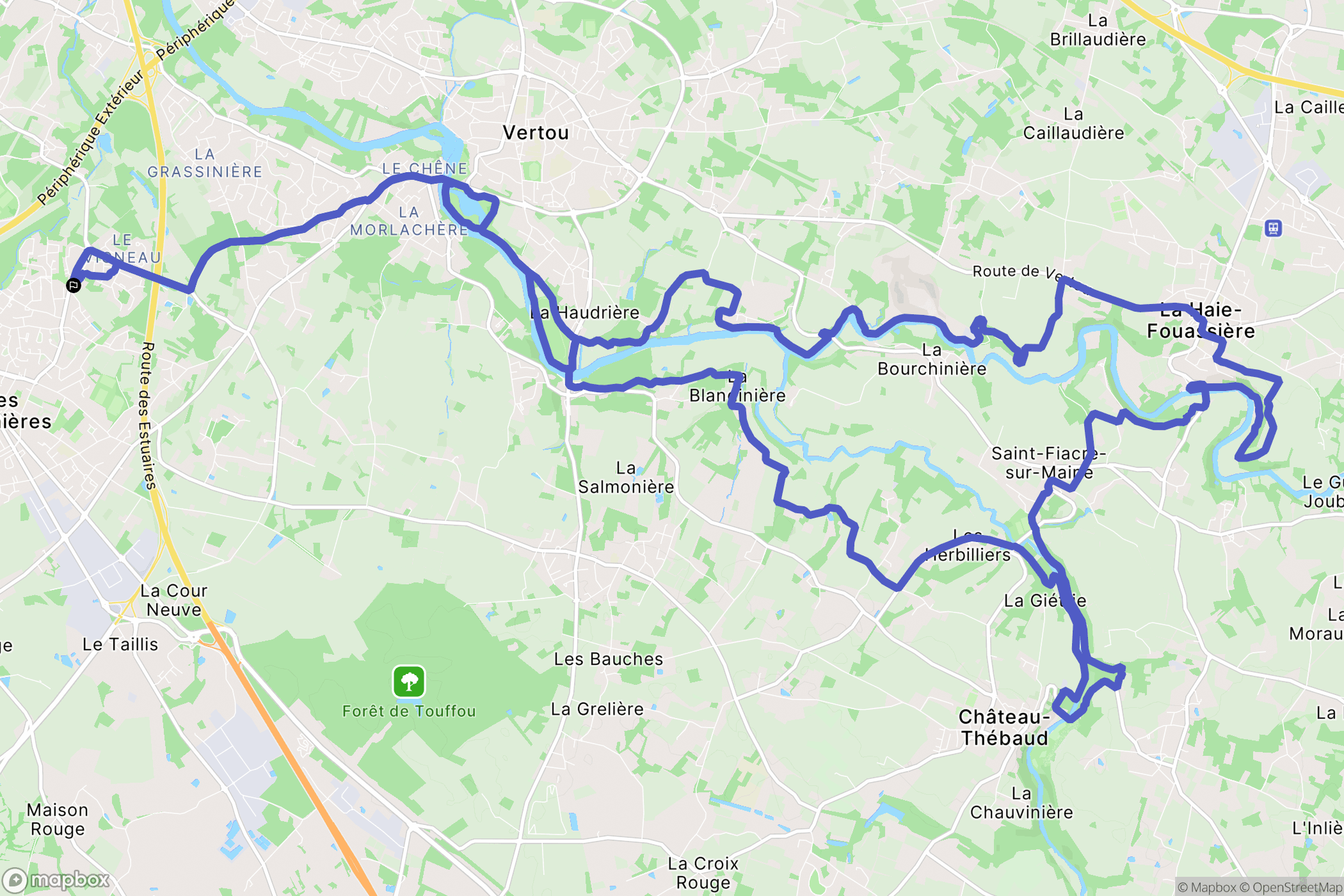Les Sorinières : carte du parcours de randonnée - France