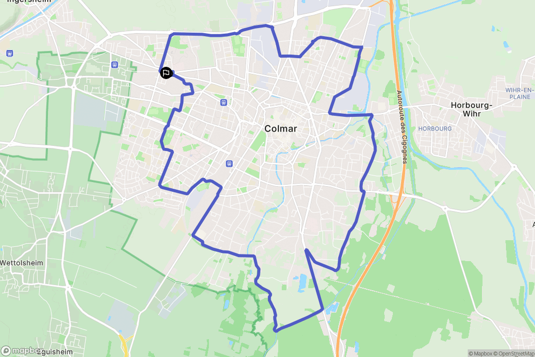 Colmar : carte du parcours de randonnée - France