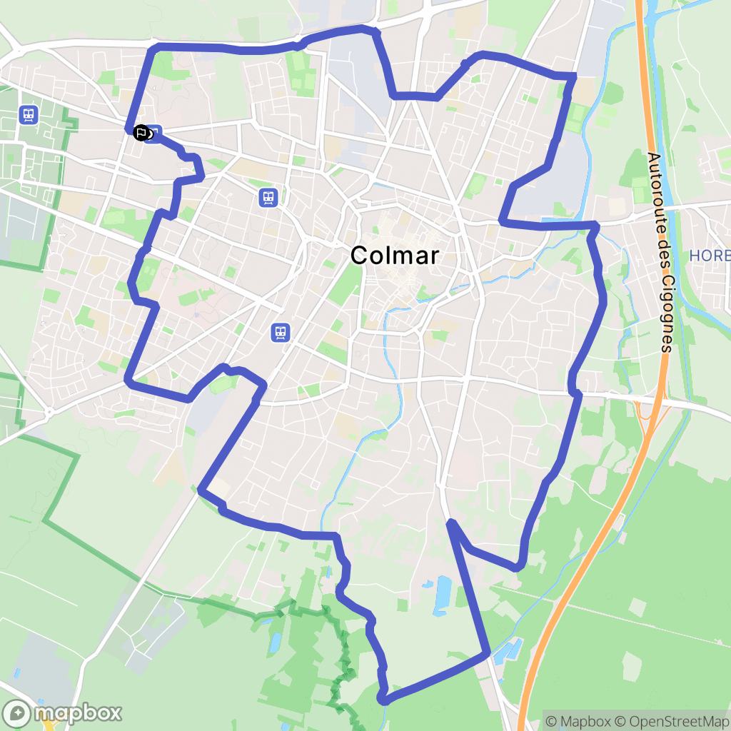 Colmar : carte du parcours de randonnée - France