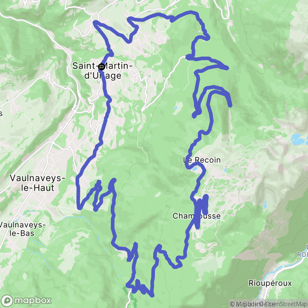 Saint-Martin-d'Uriage : carte du parcours de randonnée - France