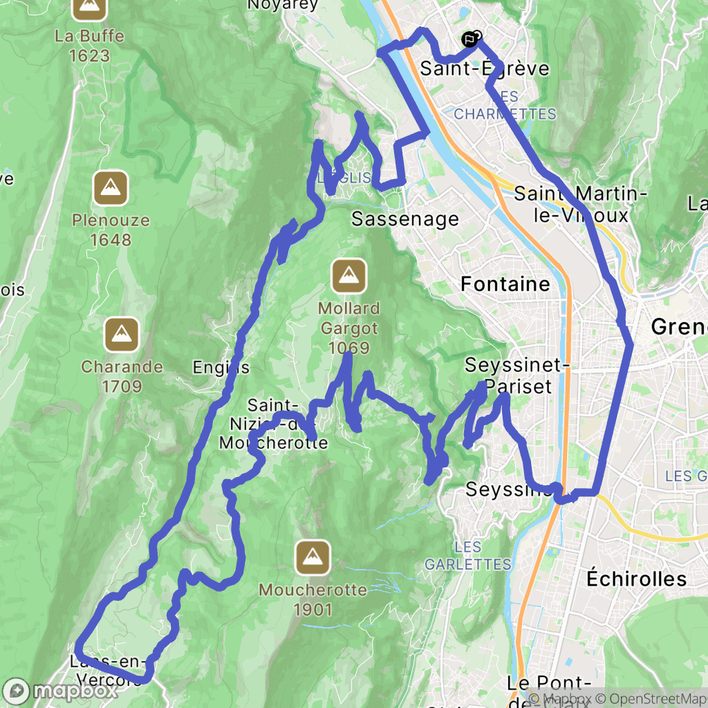 Saint-Égrève : carte du parcours de randonnée - France